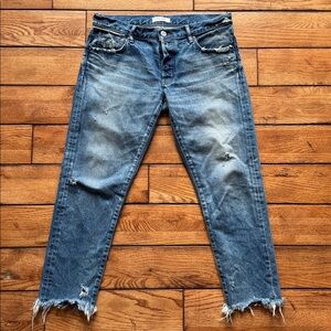 Moussy Vintage Howa Jeans Women’s Size 28 Distressed Japan Button Fly Raw Hem